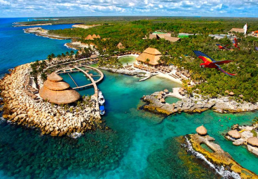 xcaret visto desde arriba, se ve la naturaleza